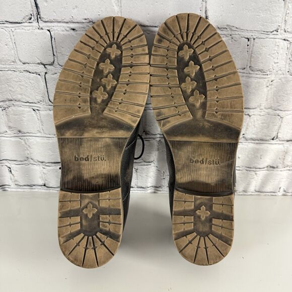 BED STU Gibson Wingtip Oxford Black Dress Shoes Brogue Leather Upper Men Size 12 - Picture 16 of 16